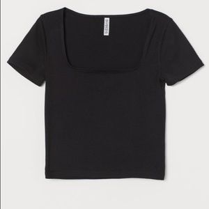 Black V Neck Crop Top🖤